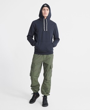 Superdry Organic Cotton Standard Label Loopback Férfi Kapucnis Pulóver Sötétkék | JPHFO3698